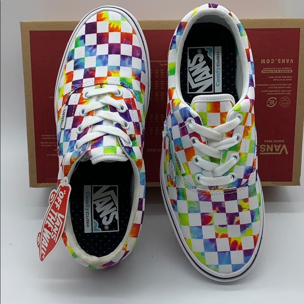 • VANS COMFYCUSH ERA TIE-DYE CHECKERBOARD WHITE Mn - Picture 11 of 16